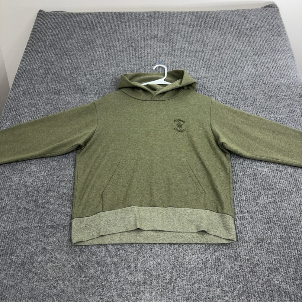 Alpine Design Hoodie Mens L Green‎ Fleece Kangaroo Pocket Outdoor Gorpcore